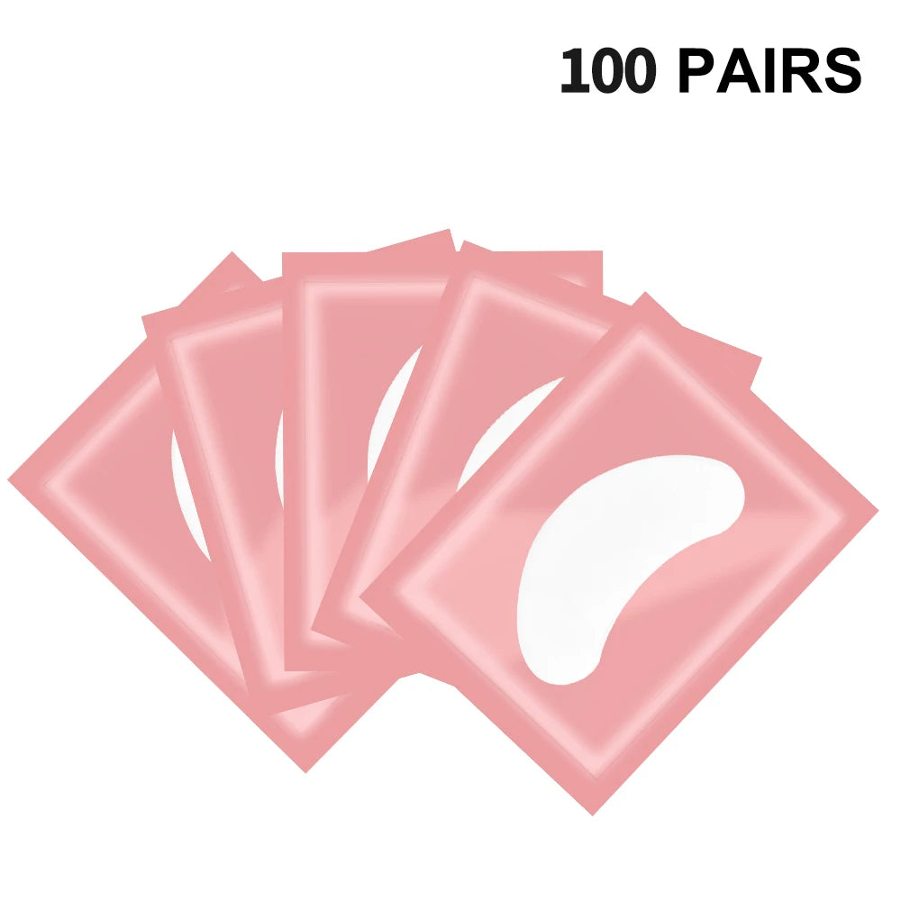 100Pairs Hydrogel Eyelash Patches Under Eye Pads Gel Patch Lashes Patches for Extension Makeup Eye Pads Eyelash Extension Patch