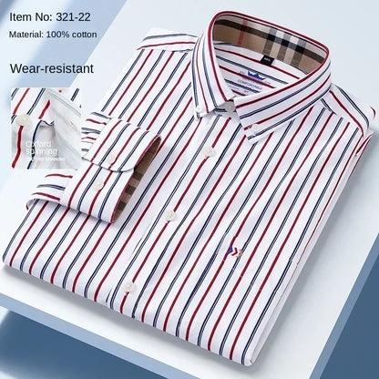 100%cotton two-color Oxford shirt  long sleeve embroidered casual white dress shirt men without pockets cotton casual shirt men