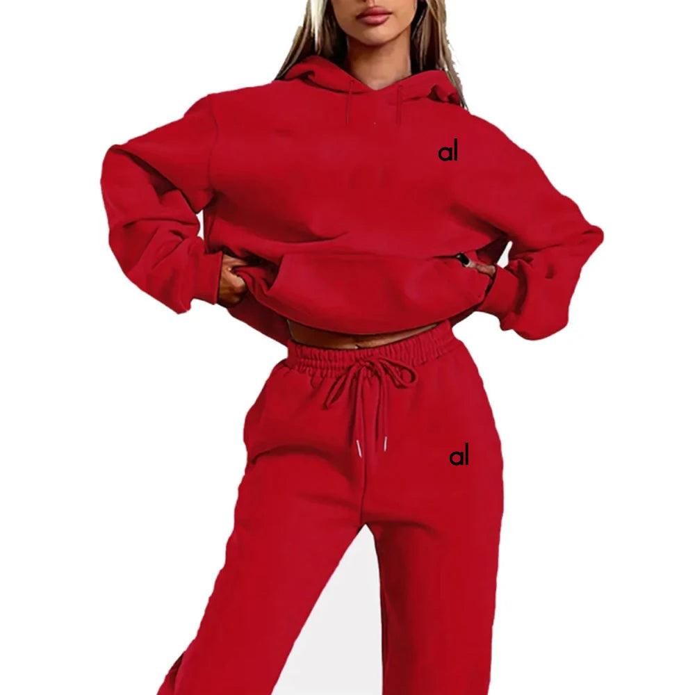 yoga women's 2-piece print sports suit sportswear jogging suit women's hooded sportswear suit clothes hoodie+sweatpants