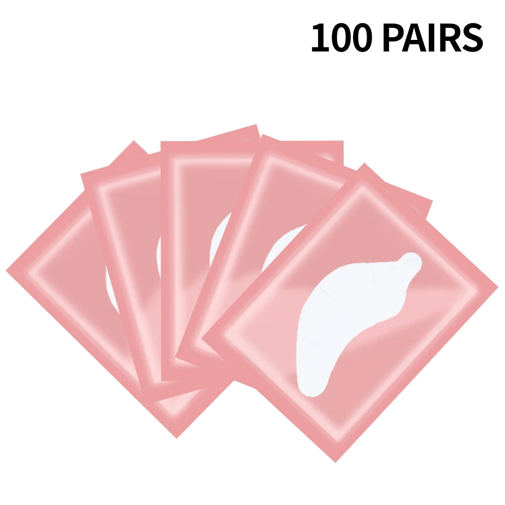 100Pairs Hydrogel Eyelash Patches Under Eye Pads Gel Patch Lashes Patches for Extension Makeup Eye Pads Eyelash Extension Patch