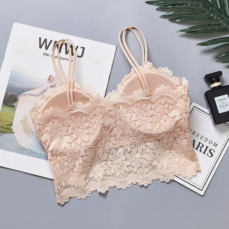 Sexy Bra Women Lace Bralette Sexy Lingerie Underwear Wireless Padded Seamless Bra Ultra Strap Padded Bras for Women