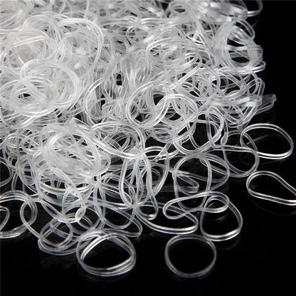 1000Pcs 20mm Mini Rubber Band Transparent Hair Elastic Rope School Office Home Accessories Hair Styling Tools Rubber Bands