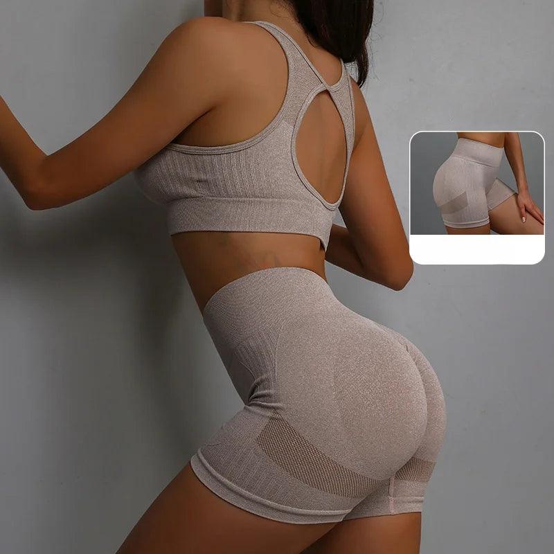 Yoga Suit Yoga Sports Underwear Women's Fitness Suit Vest Running Sports Yoga Shorts Set Yoga Set  Workout Set - MauBai