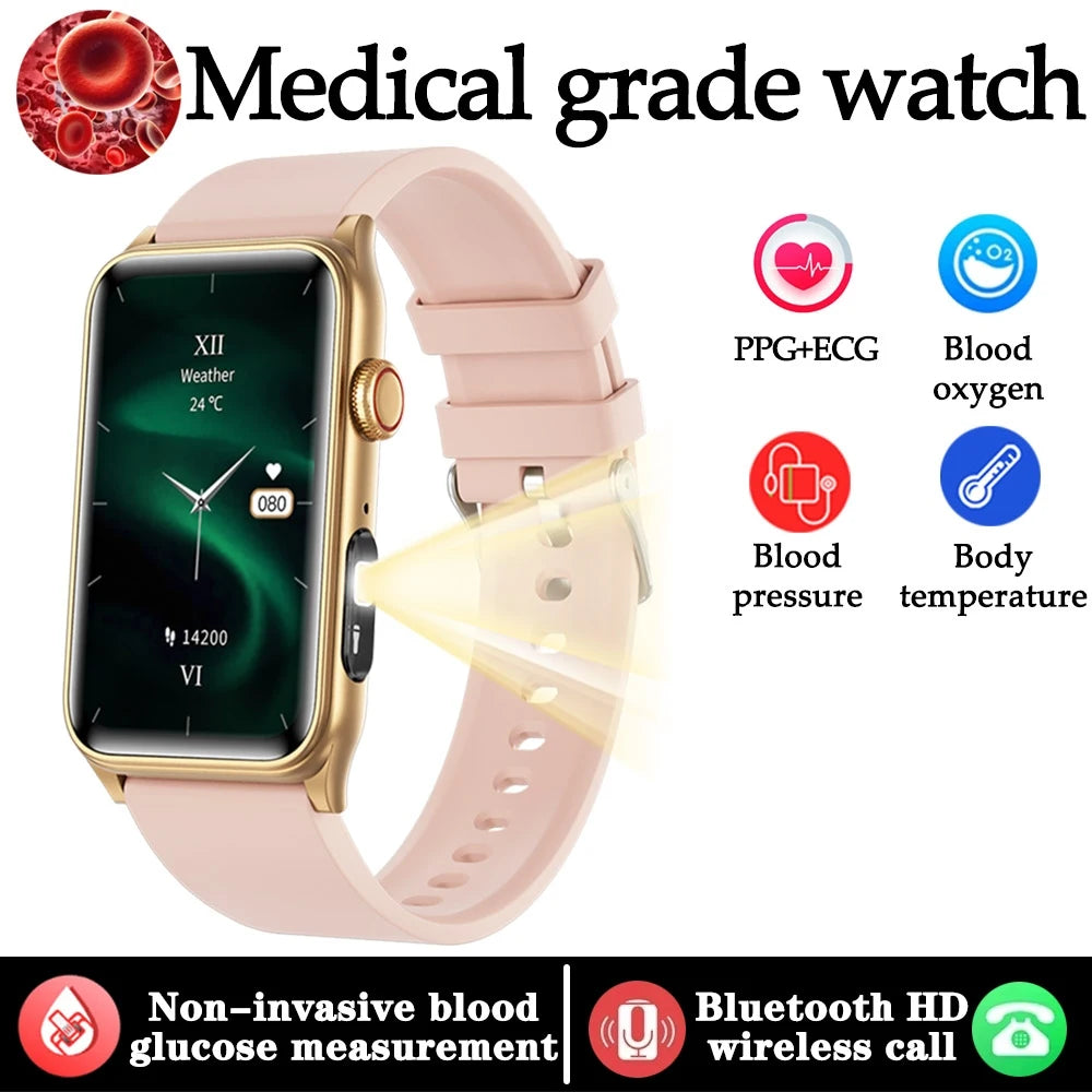 2025 New For Xiaomi AI Medical Diagnostic Women Smart Watch Blood Sugar Heart Rate Voice Bluetooth Call Health Smartwatch Men