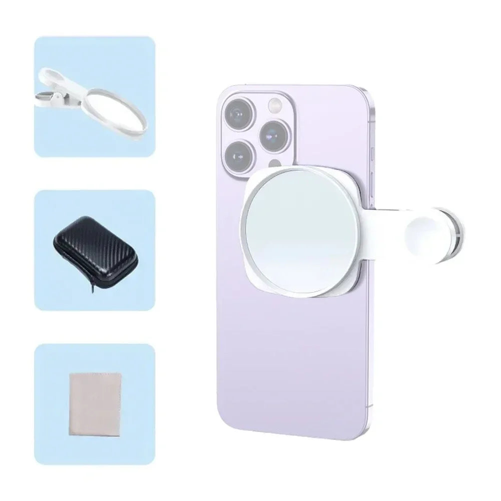 Smartphone Camera Lens Selfie Mirror Clip Kit for IPhone Samsung Smartphone Live Streaming Photo Video Selfie Vlog Accessories