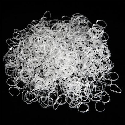 1000Pcs 20mm Mini Rubber Band Transparent Hair Elastic Rope School Office Home Accessories Hair Styling Tools Rubber Bands