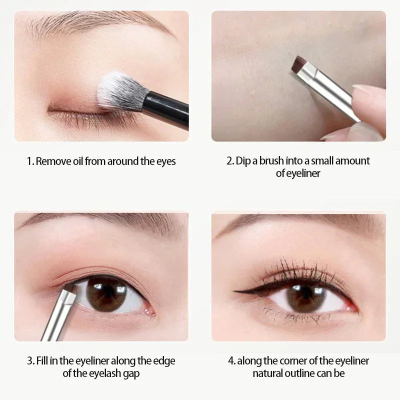 Black Brown Eyeliner Cream Waterproof Beauty Cosmetics Long Lasting Eyeliner Gel Eyeshadow Makeup Tools with Brush Set Eye Liner