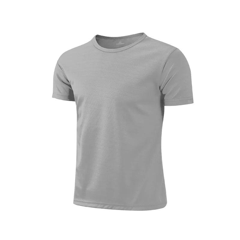 Quick-drying Round Neck Sport T-shirt Gym Jerseys Fitness Shirt Trainer Running T-shirt Men Breathable Sportswear Class Service - MauBai