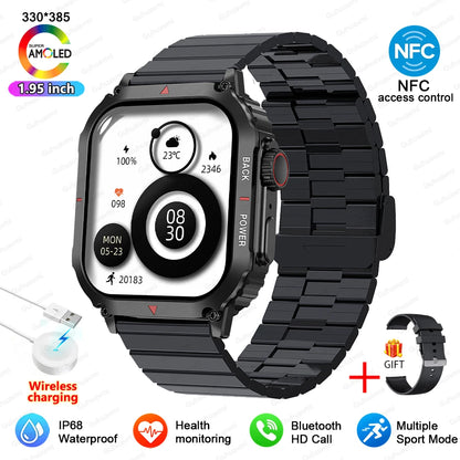 2025 New For Xiaomi Samsung Galaxy Smart Watch Men Outdoor GPS Sports Fitness Tracker Health Monitor 1.95" NFC Call Smartwatch