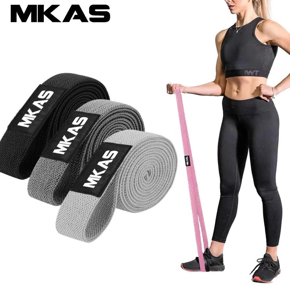 MKAS Long Resistance Loop Band Set Unisex Fitness Yoga Elastic Bands Hip Circle Thigh Squat Band Workout Gym Equipment for Home - MauBai