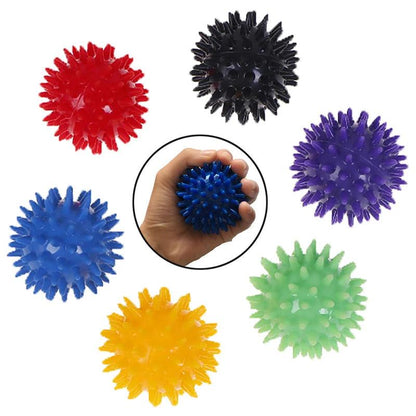 Full Body Spiky Massage Ball Hard Stress Ball 6cm Unique Design For Fitness Sport Hedgehog Sensory Training Grip the Ball 1PC - MauBai