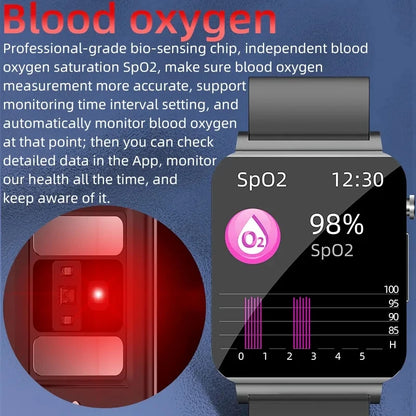 2024 New Accurate Measure Blood Sugar Smart Watch Men ECG+PPG Blood Pressure Heart Rate Monitor IP68 Waterproof Women Smartwatch