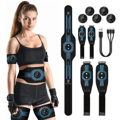 Abdominal Toning Belt EMS Muscle Stimulator Toner Waist Body Slimming Shaping Waist Arm Leg Massage Lose Weight Home Fitness - MauBai