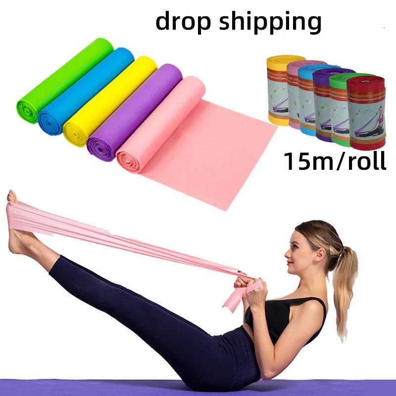 Yoga physiotherapy elastic band, gym resistance band, sports stretching training rope, Pilates 200cm stretching film, fitness eq - MauBai