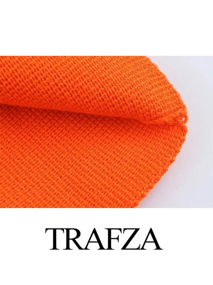 TRAFZA Women Fashion O-Neck Sleeveless Tops Pullover Vest Female Spring Nine-point Short Skirt Style Hem Knitted Sweater Tops - MauBai