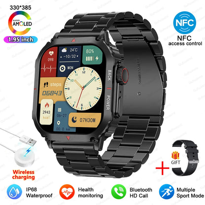 2025 New For Xiaomi Samsung Galaxy Smart Watch Men Outdoor GPS Sports Fitness Tracker Health Monitor 1.95" NFC Call Smartwatch