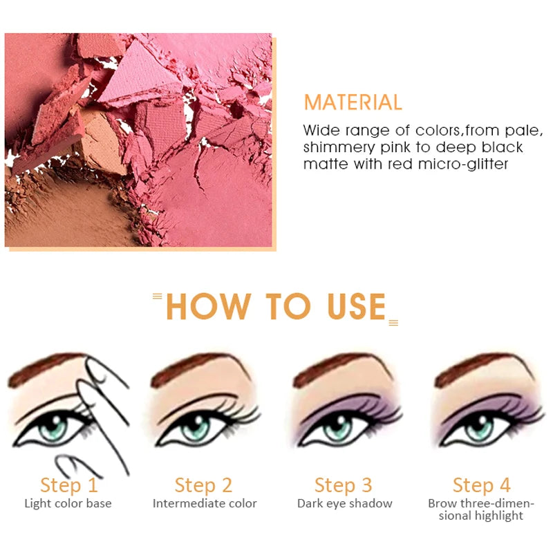 IMAGIC 35-Color Eyeshadow Matte Glitter Shiny Pigments Professional Long-lasting With Mirror Pearlescent Eye Makeup Cosmetics