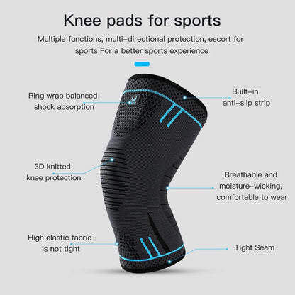 1 Pc Elastic Breathable Compression Knee Support Sleeve for Basketball Running Cycling - MauBai