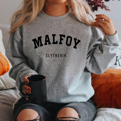 Malfoy Stylish Simple Letter Sweatshirt For Women All-Match New Sportswear Cusual Street Hoodie Crewneck Fashion Clothing - MauBai