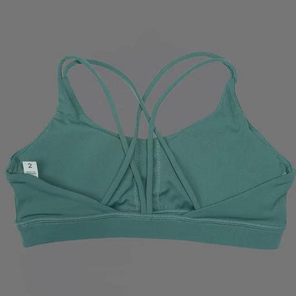 Solid color soft women's yoga bra, tight fitting and gathering, high-strength shockproof fitness, running and cycling sports bra - MauBai