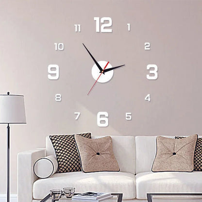 Simple Modern Design Digital DIY Clock Silent Wall Clock Room Living Wall Decoration Home Decor Punch-Free Wall Sticker Clock