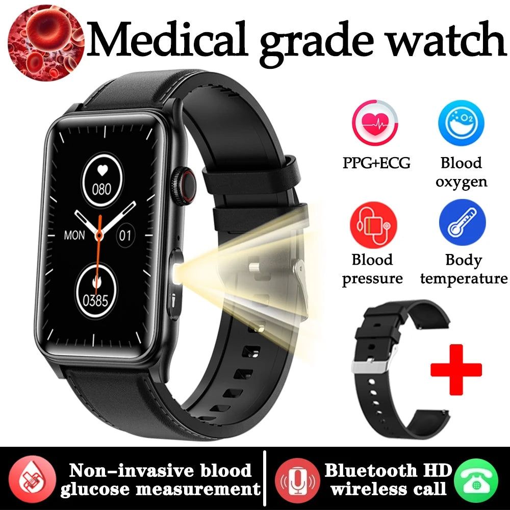 2025 New For Xiaomi AI Medical Diagnostic Women Smart Watch Blood Sugar Heart Rate Voice Bluetooth Call Health Smartwatch Men