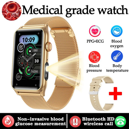 2025 New For Xiaomi AI Medical Diagnostic Women Smart Watch Blood Sugar Heart Rate Voice Bluetooth Call Health Smartwatch Men