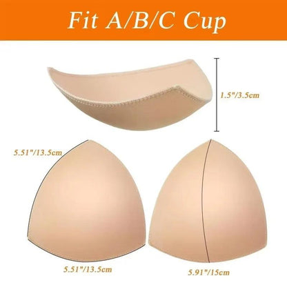 2025 Triangle Sponge Push Up Bra Pads Set for Women Invisible Insert Swimsuit Bikini Breast Enhancers Chest Cup Pads Accessories - MauBai