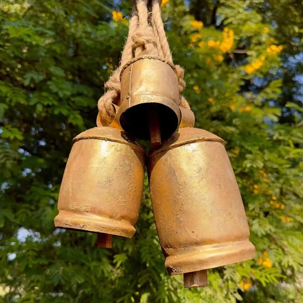 3pcs Giant Cow Bells For Home Garden Crafts Decoration Rural Style Hanging Harmonious Giant Cow Bells