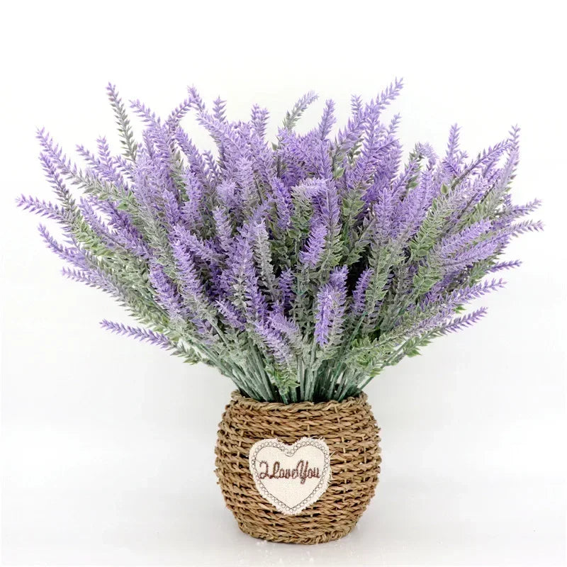 Purple Artificial Lavender Flowers Bouquet Fake Plant for Home Decor Garden Christmas Wedding Decoration Vase Accessories Indoor