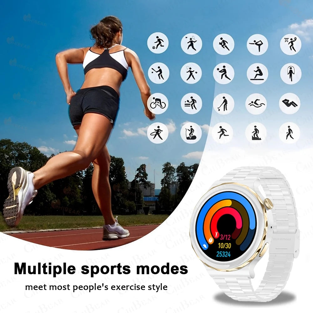 2024 Fashion Women Smart Watch Heart Rate GPS Motion Trajectory Fitness Watch Waterproof Voice Call Smart Watch For Android IOS