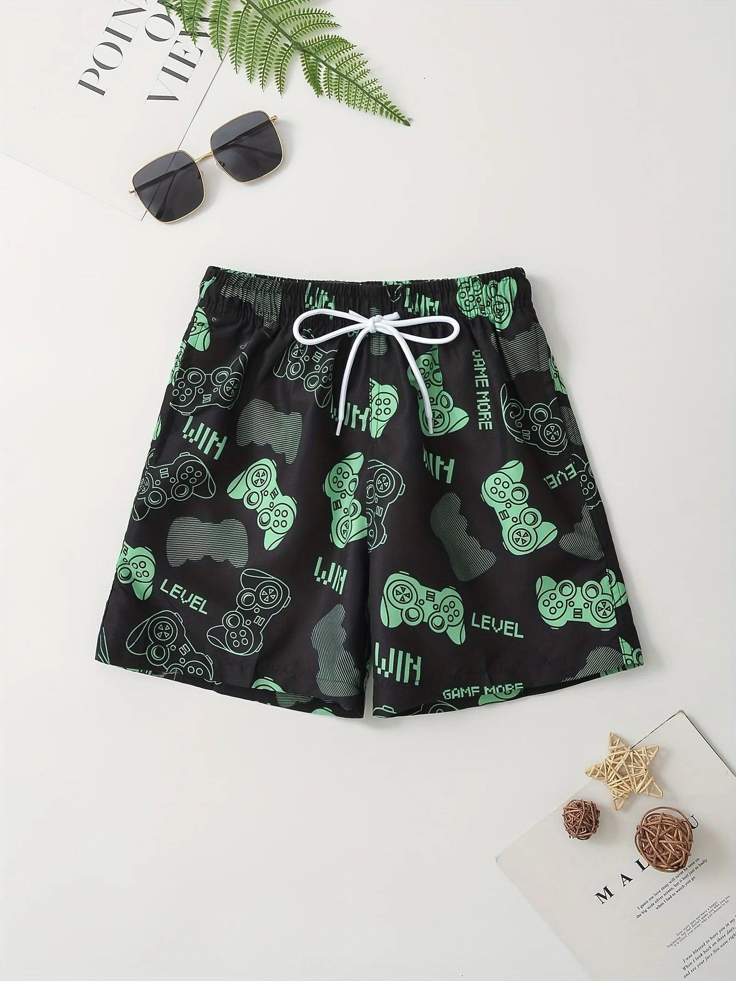 Kids Game Console 3D Print Boys Shorts Casual Clothes Drawstring Shorts For Boy Swim Trunks Cartoon Summer Children Beach Shorts - MauBai