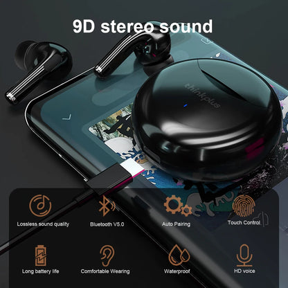 Original Thinkplus Bluetooth Earphones Wireless Earbuds Touch Control Headphones HD Call HiFi Sound Low Latency Gaming Headset