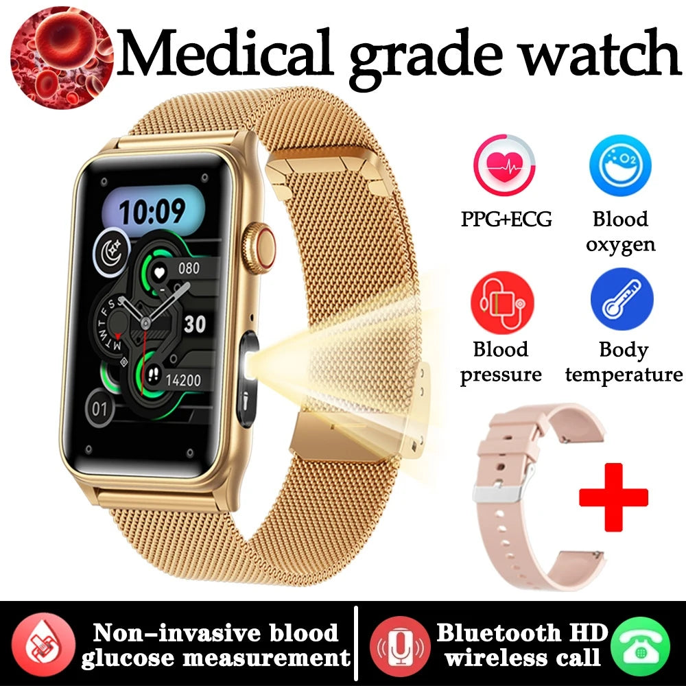 2025 New For Xiaomi AI Medical Diagnostic Women Smart Watch Blood Sugar Heart Rate Voice Bluetooth Call Health Smartwatch Men