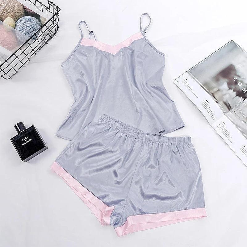 2024 Lace Pijama Dot Print Women's Pajama Sets V-Neck Stretch Satin Sexy Lingerie Sleepwear Pajamas Home Wear Nightwear Clothing