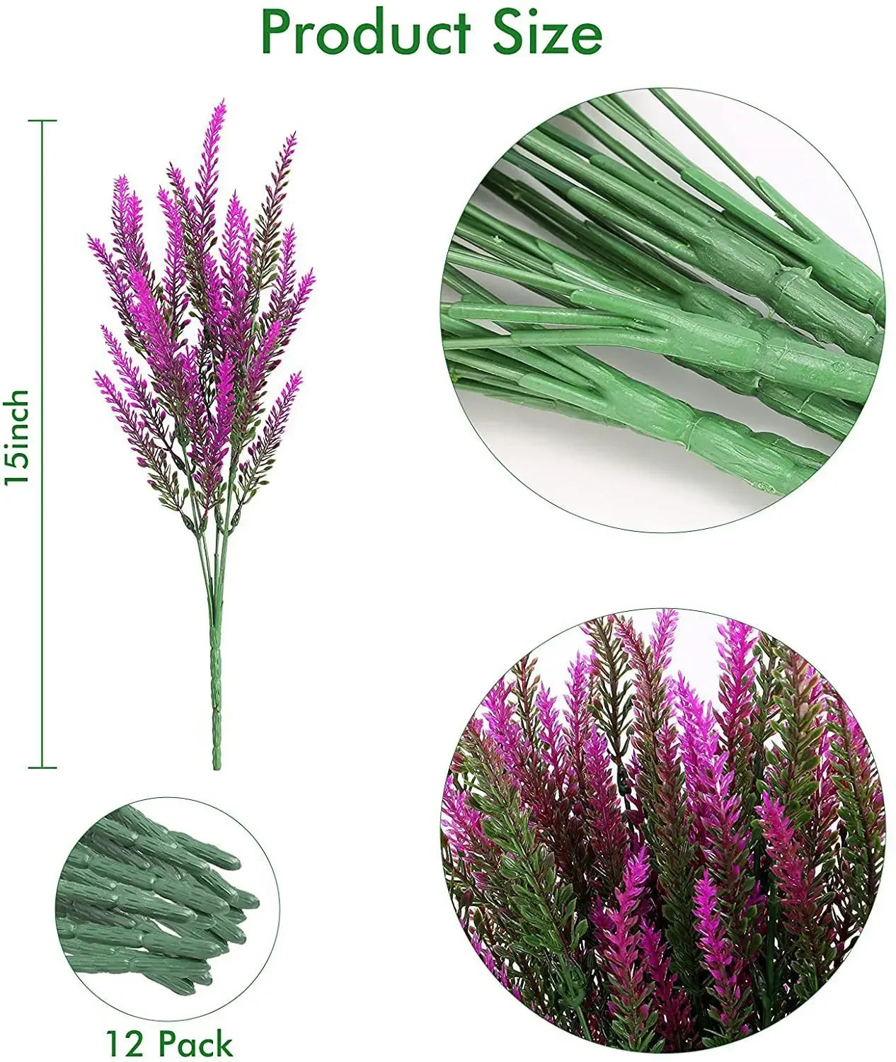 Purple Artificial Lavender Flowers Bouquet Fake Plant for Home Decor Garden Christmas Wedding Decoration Vase Accessories Indoor