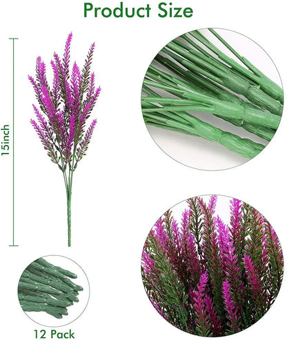 Purple Artificial Lavender Flowers Bouquet Fake Plant for Home Decor Garden Christmas Wedding Decoration Vase Accessories Indoor