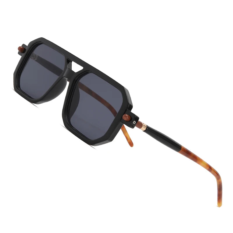 Vintage Gradient Double Bridge Sunglasses - Stylish Fashion Shades for Women and Men - Perfect for Driving, Beach Party