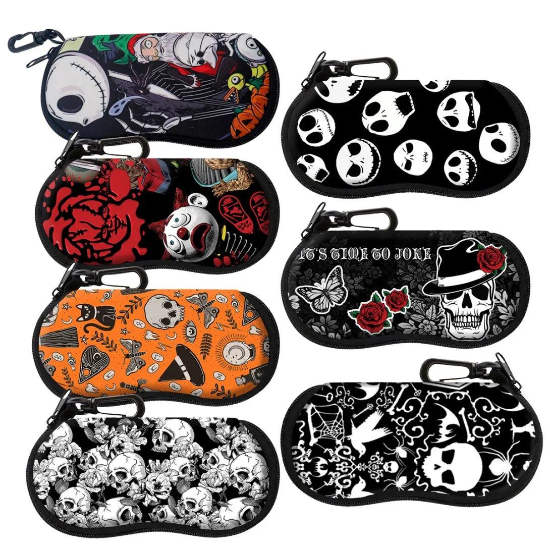 Human Skeleton Glasses Thriller Case Glasses Protective Shell Clothing Accessories Men Women Fashion Glasses Bag Halloween Gifts