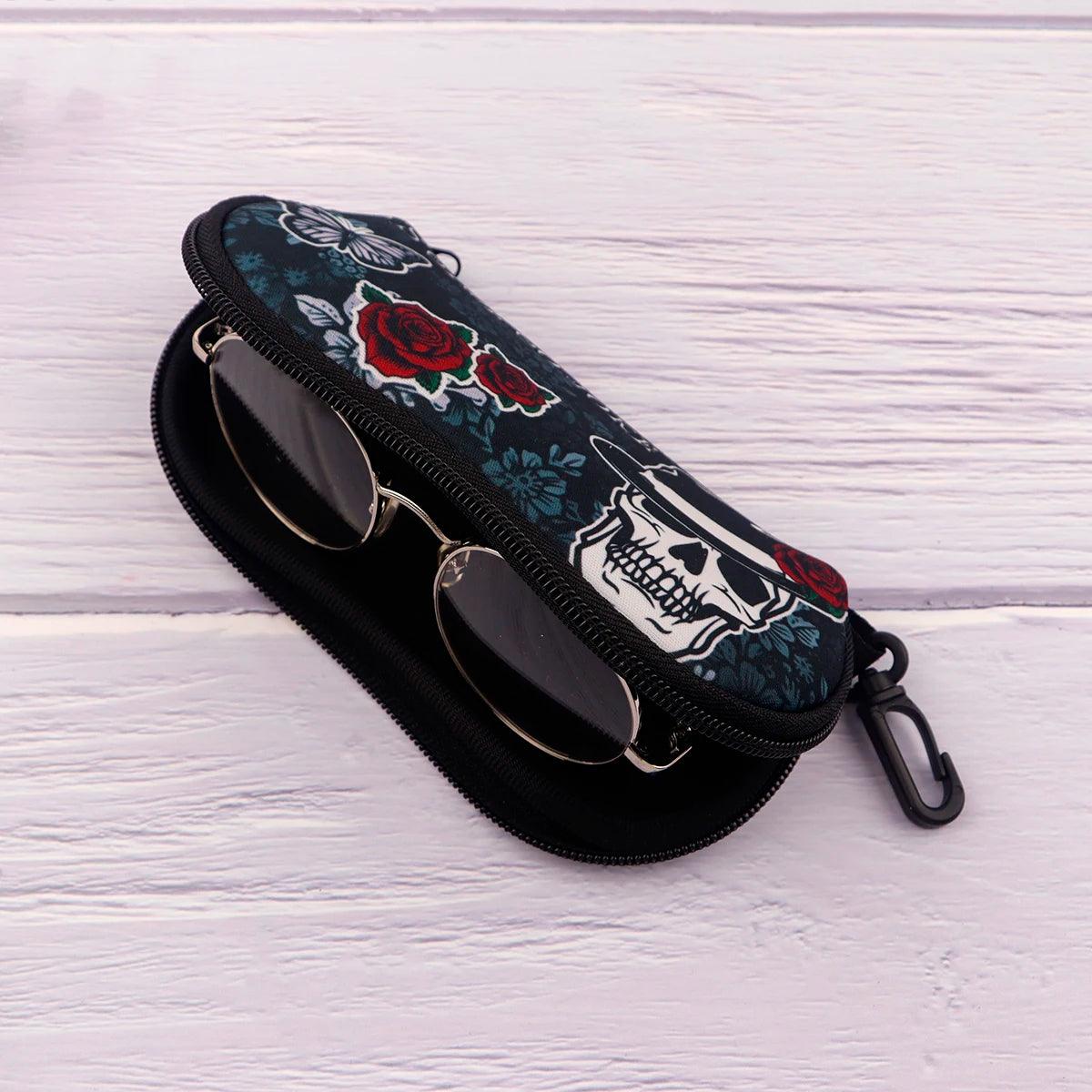 Human Skeleton Glasses Thriller Case Glasses Protective Shell Clothing Accessories Men Women Fashion Glasses Bag Halloween Gifts