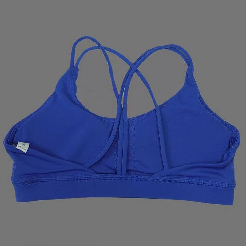 Solid color soft women's yoga bra, tight fitting and gathering, high-strength shockproof fitness, running and cycling sports bra - MauBai