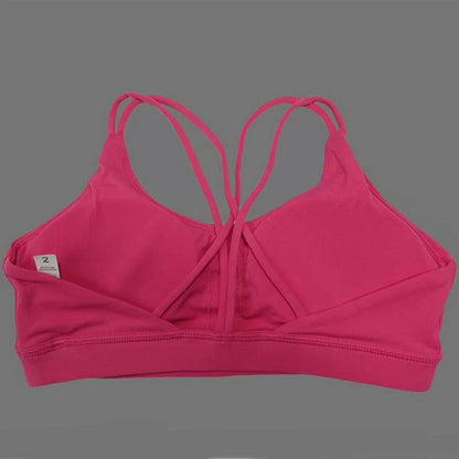 Solid color soft women's yoga bra, tight fitting and gathering, high-strength shockproof fitness, running and cycling sports bra - MauBai