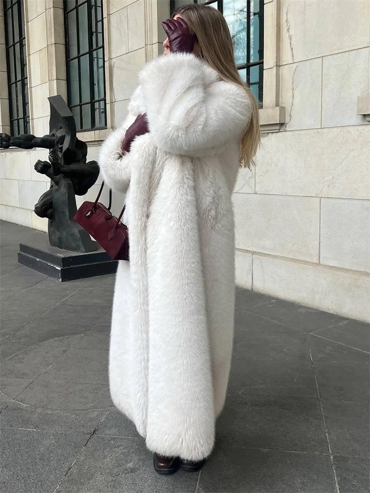 Tossy Winter Fur Feather Overcoat For Women Loose Cardigan Solid Luxury Elegant Jacket Clothes Warm 2025 Fur Feather Outwear